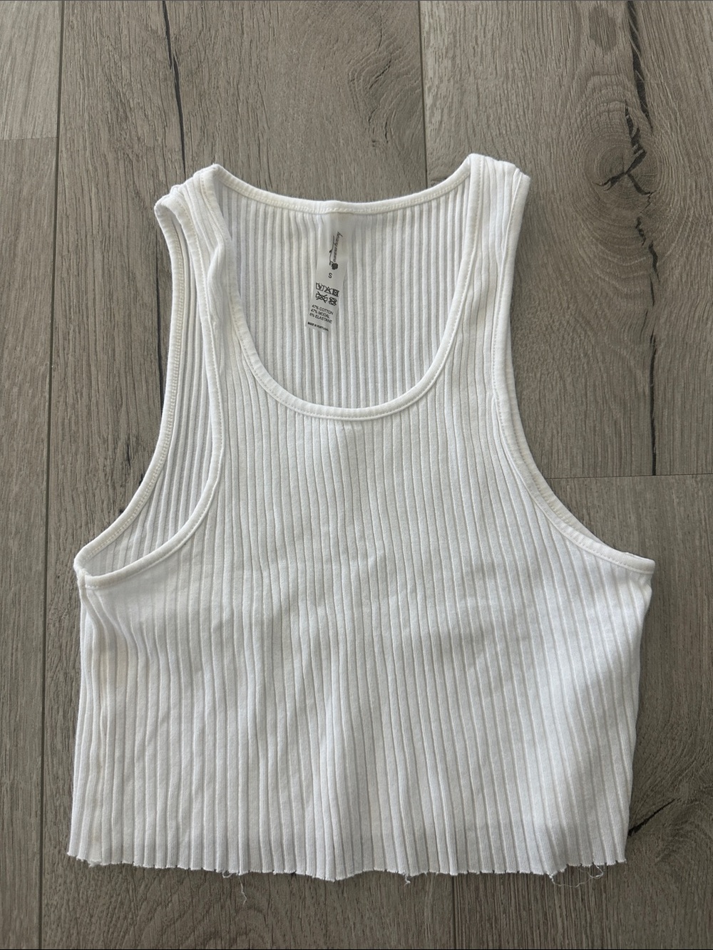 Heavy Manners White Ribbed Cropped Tank Top